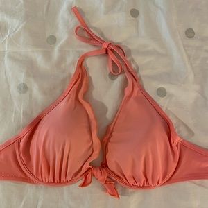 Neon Pink Victoria’s Secret Ruffle Bikini Top